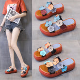 Pantuflas de verano para mujer con plataforma y suela elevada